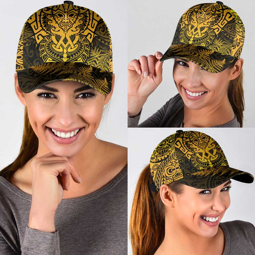 New Zealand Rugby All Gold Classic Cap Silver Fern All Black Mix Ta Moko LT09