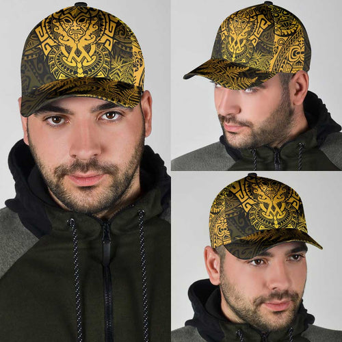 New Zealand Rugby All Gold Classic Cap Silver Fern All Black Mix Ta Moko LT09