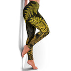 New Zealand Rugby All  Gold Leggings Silver Fern All Black Mix Ta Moko