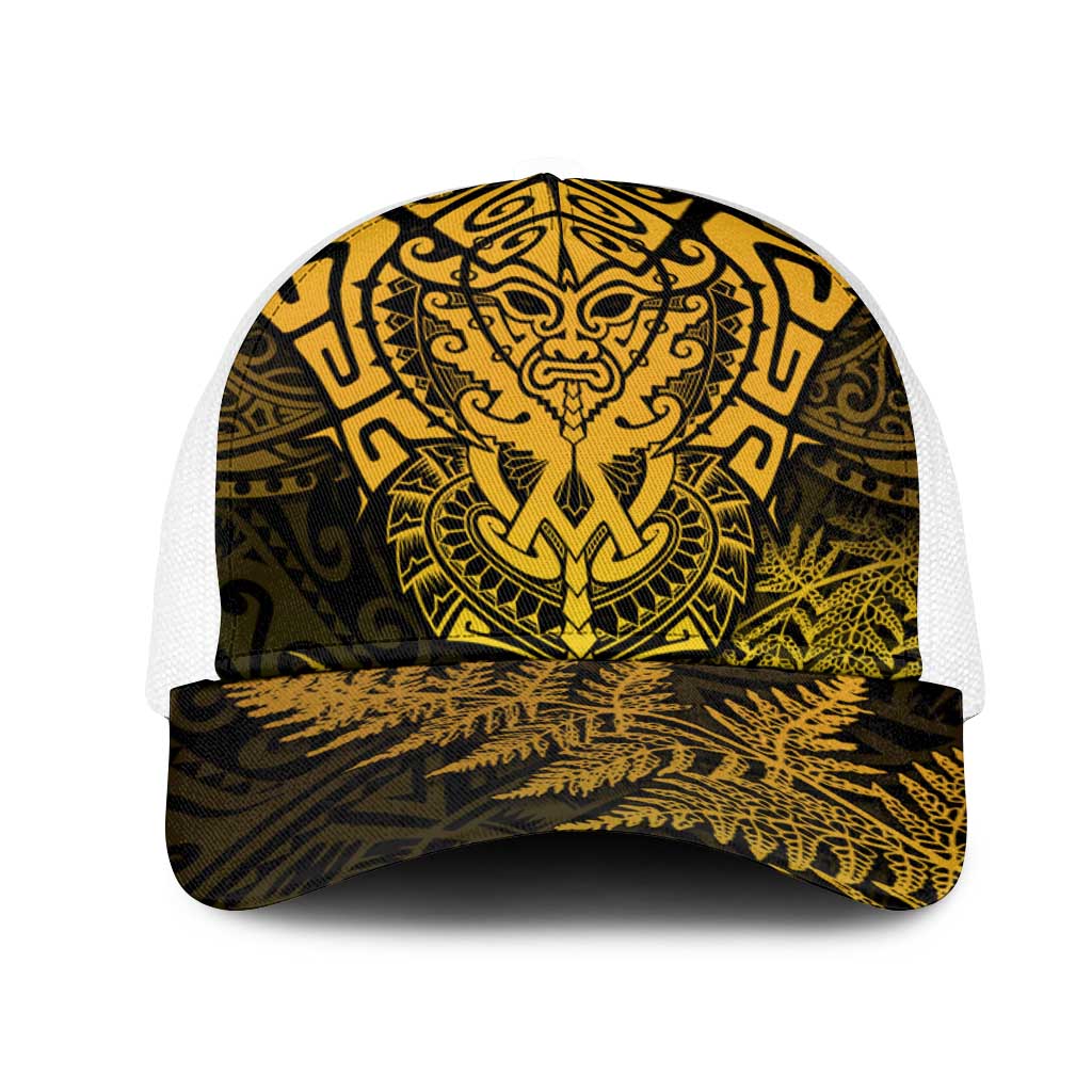 New Zealand Rugby All  Gold Mesh Trucker Cap Silver Fern All Black Mix Ta Moko - Aussie Hoodie