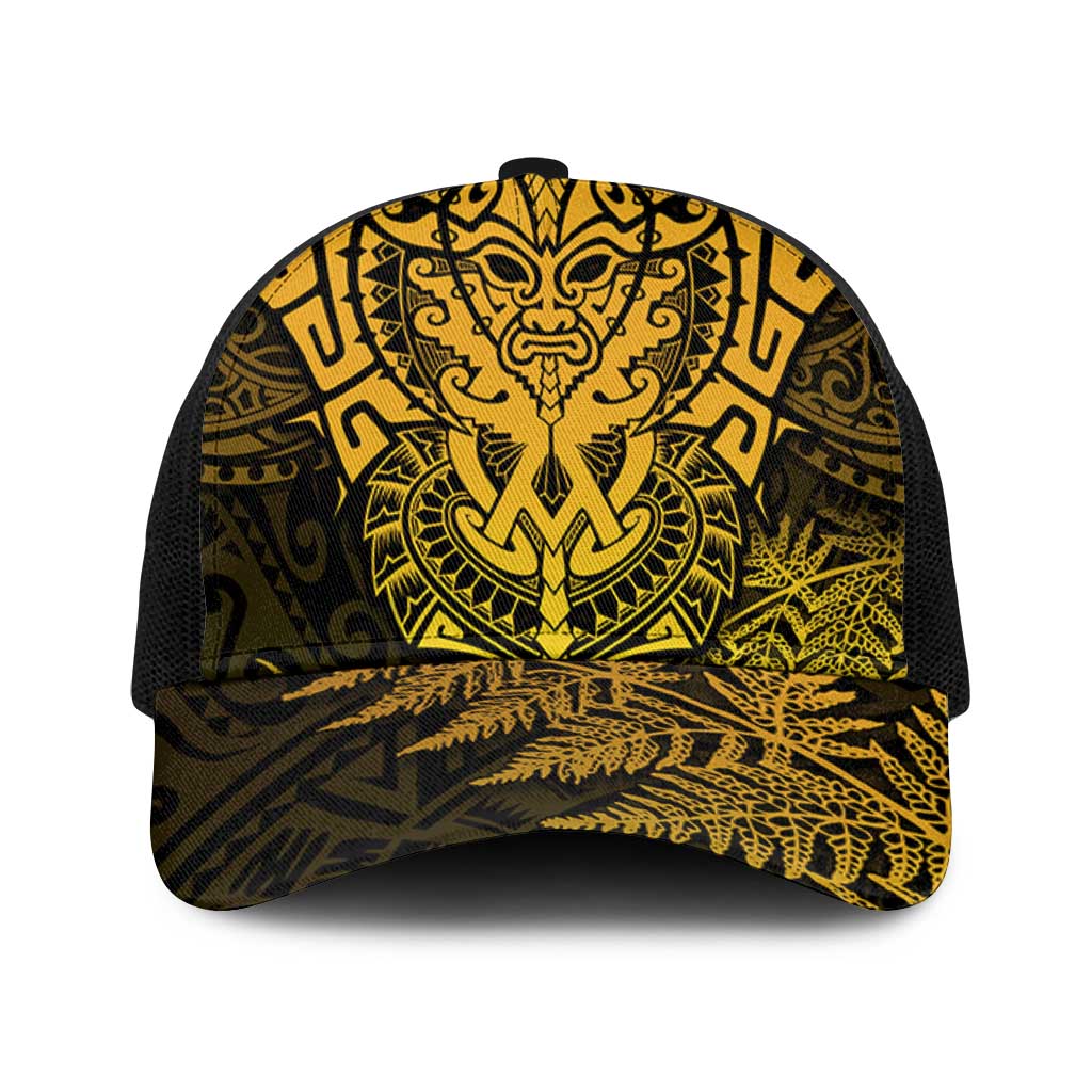 New Zealand Rugby All  Gold Mesh Trucker Cap Silver Fern All Black Mix Ta Moko - Aussie Hoodie