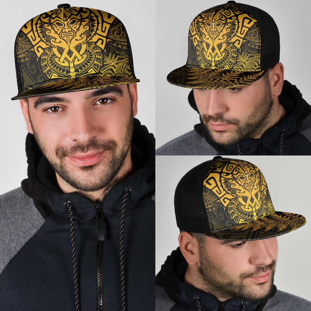 New Zealand Rugby All  Gold Mesh Trucker Cap Silver Fern All Black Mix Ta Moko - Aussie Hoodie