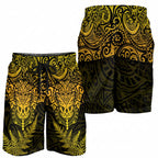 New Zealand Rugby All  Gold Shorts for Men Silver Fern All Black Mix Ta Moko