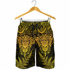 New Zealand Rugby All  Gold Shorts for Men Silver Fern All Black Mix Ta Moko