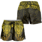 New Zealand Rugby All  Gold Shorts for Women Silver Fern All Black Mix Ta Moko