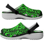 New Zealand Rugby All Green Clogs Shoes Silver Fern All Black Mix Ta Moko