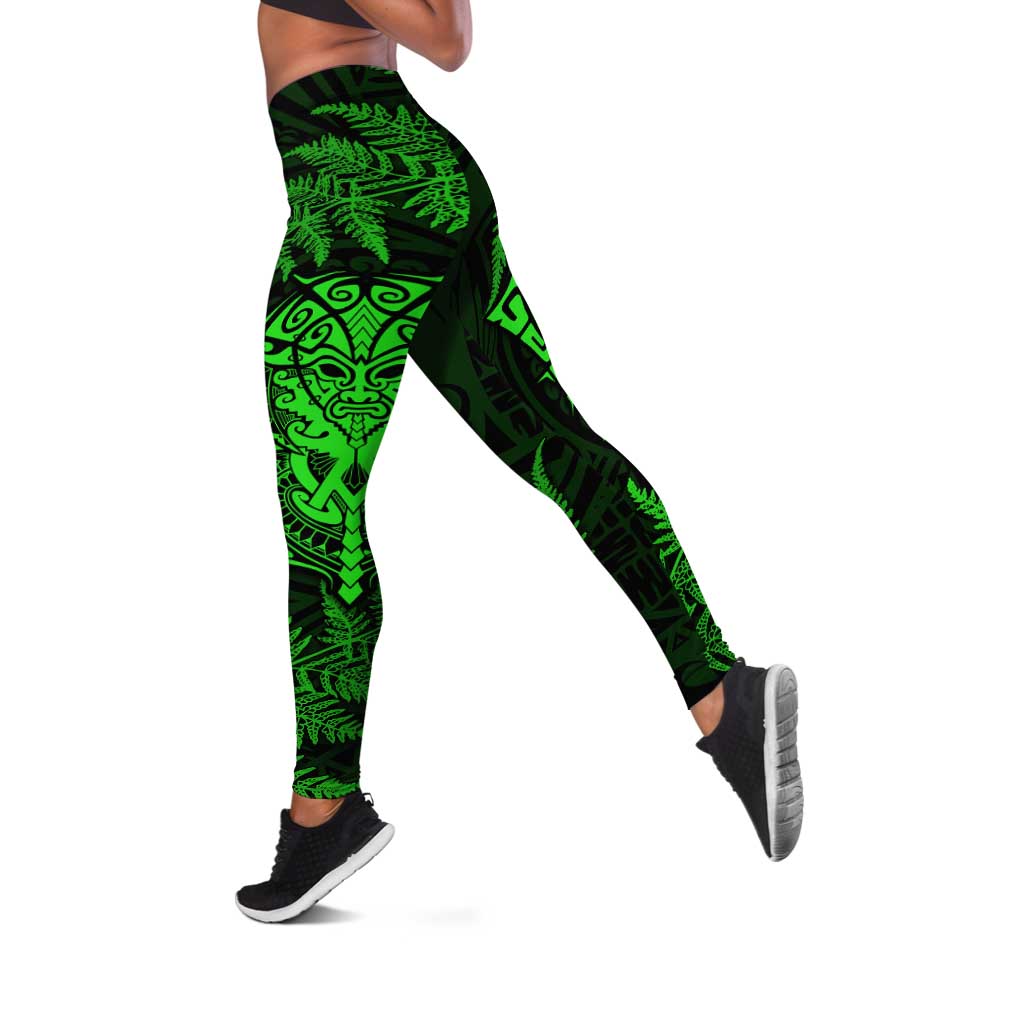 New Zealand Rugby All Green Leggings Silver Fern All Black Mix Ta Moko