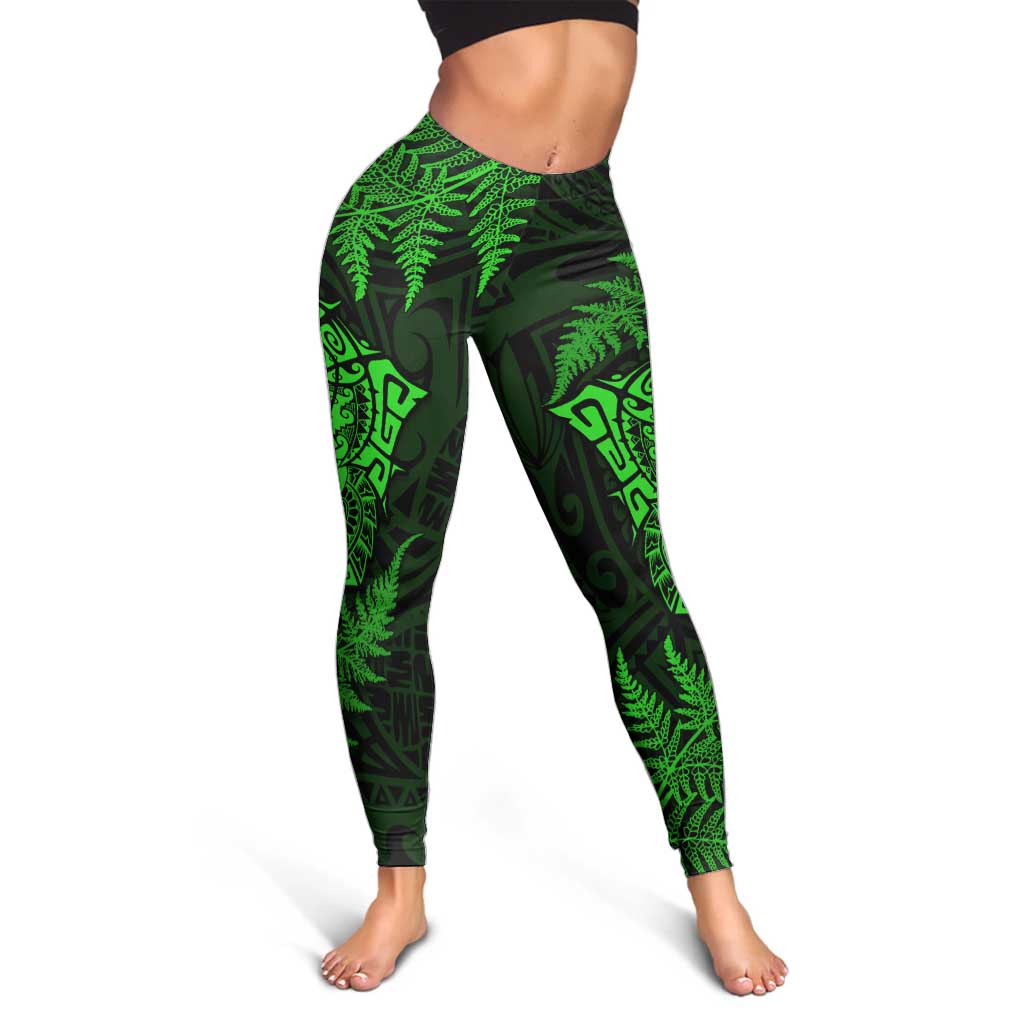 New Zealand Rugby All Green Leggings Silver Fern All Black Mix Ta Moko