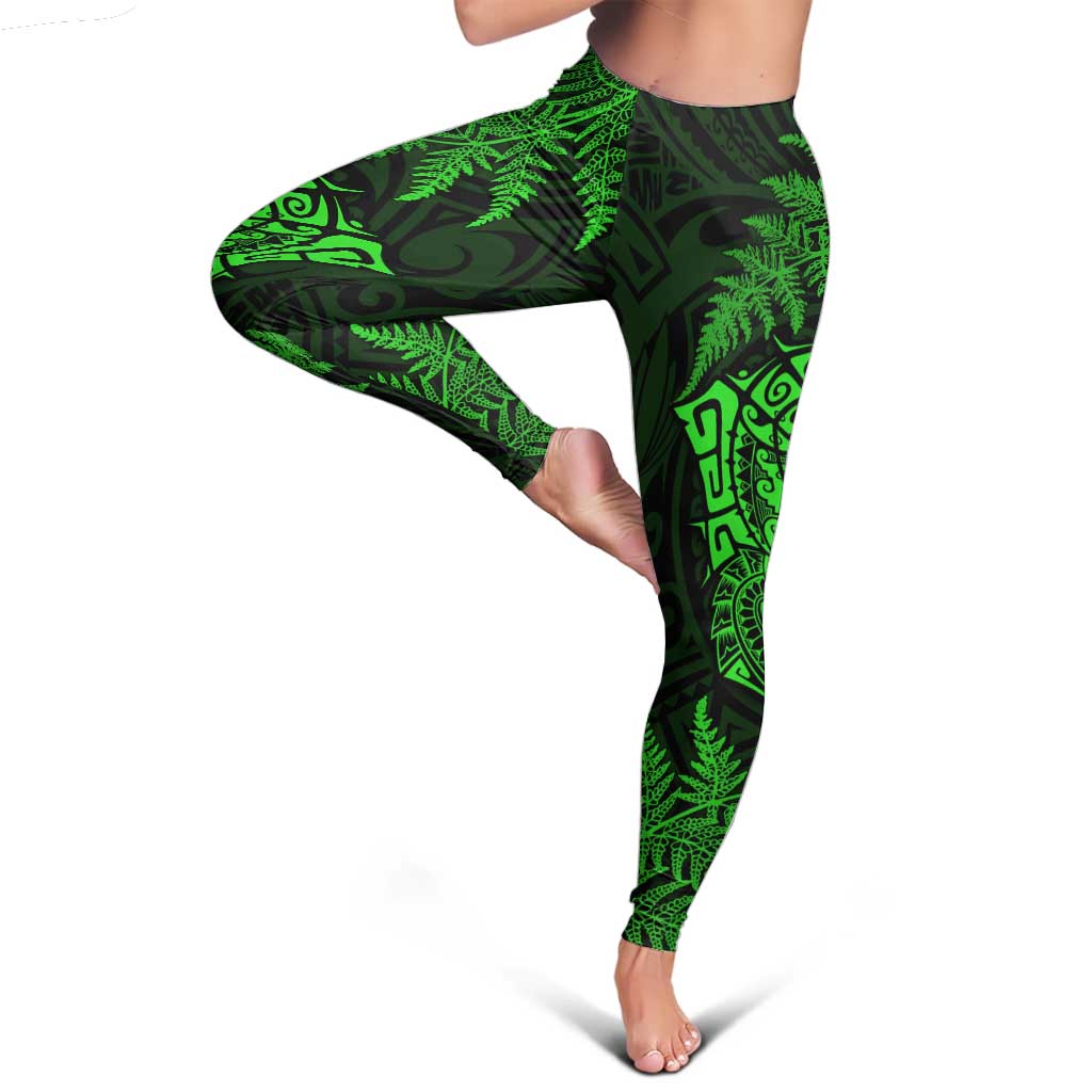 New Zealand Rugby All Green Leggings Silver Fern All Black Mix Ta Moko