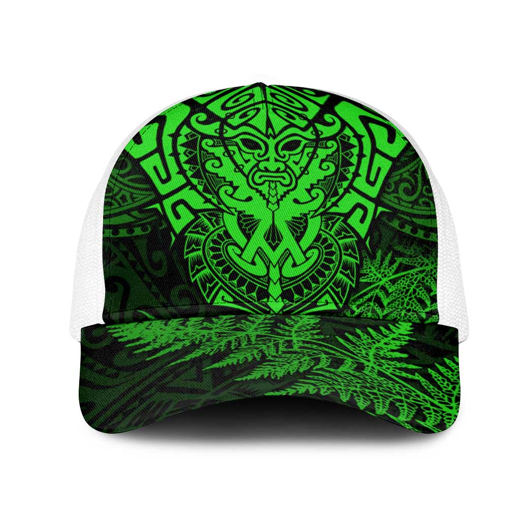 New Zealand Rugby All Green Mesh Trucker Cap Silver Fern All Black Mix Ta Moko - Aussie Hoodie