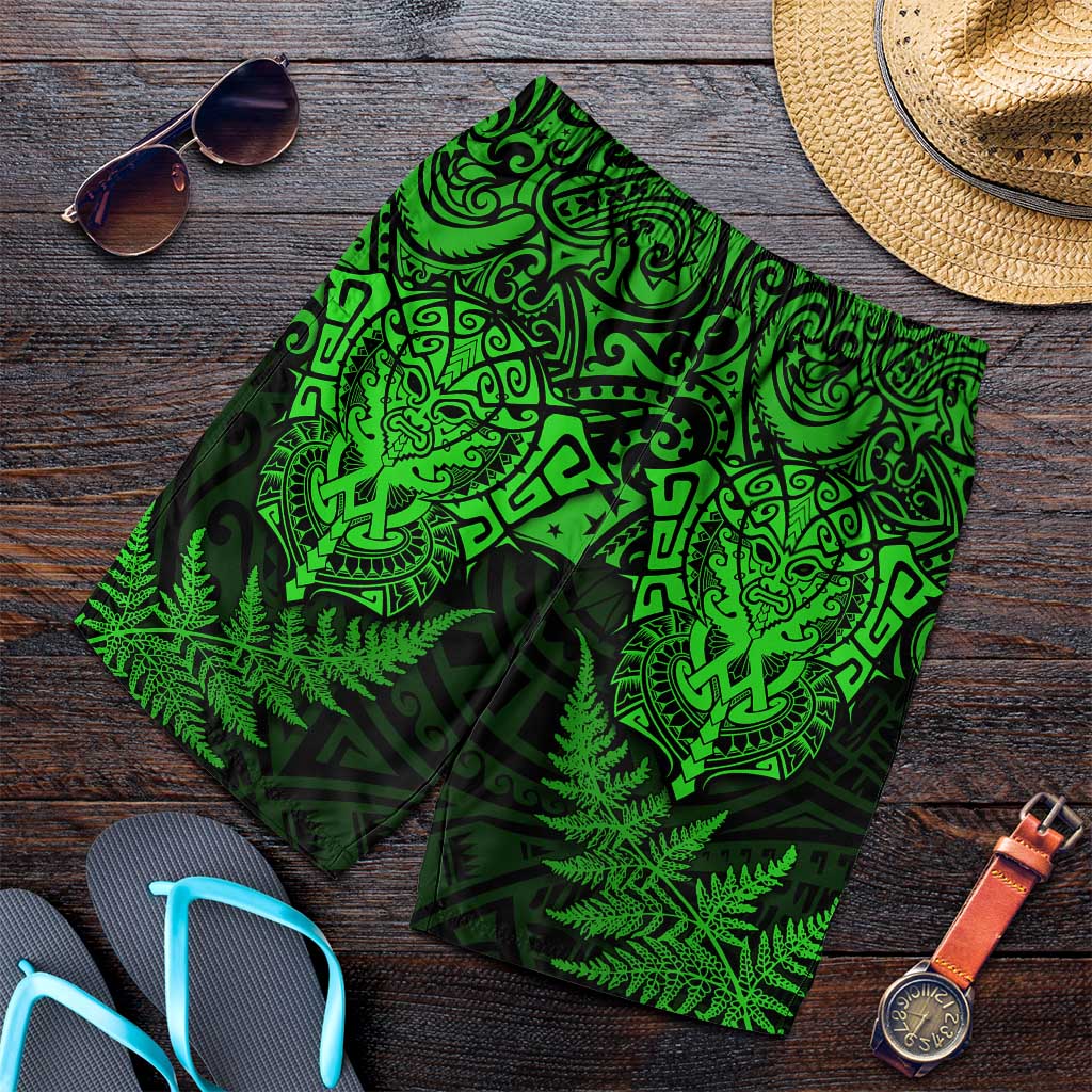 New Zealand Rugby All Green Shorts for Men Silver Fern All Black Mix Ta Moko