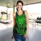 New Zealand Rugby All Green Women Racerback Tank Silver Fern All Black Mix Ta Moko