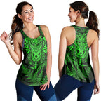 New Zealand Rugby All Green Women Racerback Tank Silver Fern All Black Mix Ta Moko