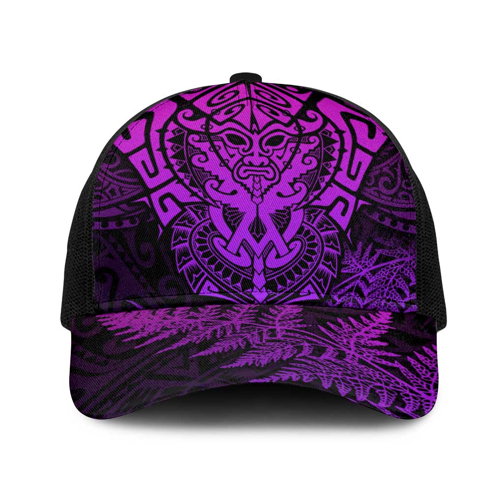 New Zealand Rugby All Purple Baseball Net Cap Silver Fern All Black Mix Ta Moko - Aussie Hoodie