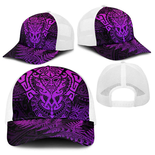 New Zealand Rugby All Purple Baseball Net Cap Silver Fern All Black Mix Ta Moko - Aussie Hoodie
