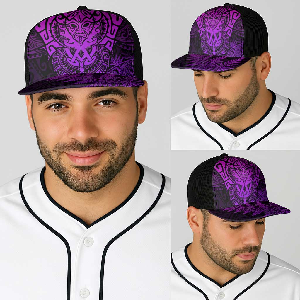 New Zealand Rugby All Purple Baseball Net Cap Silver Fern All Black Mix Ta Moko - Aussie Hoodie