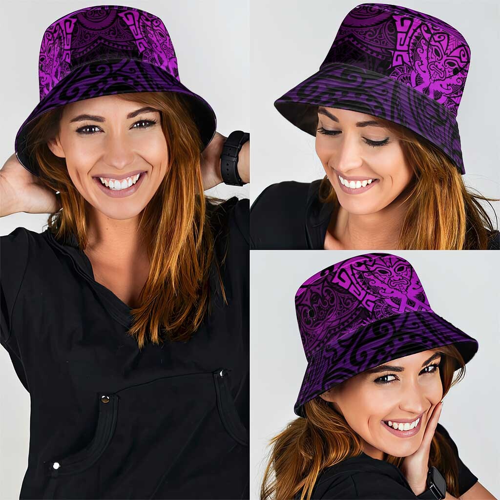 New Zealand Rugby All Purple Bucket Hat Silver Fern All Black Mix Ta Moko LT09