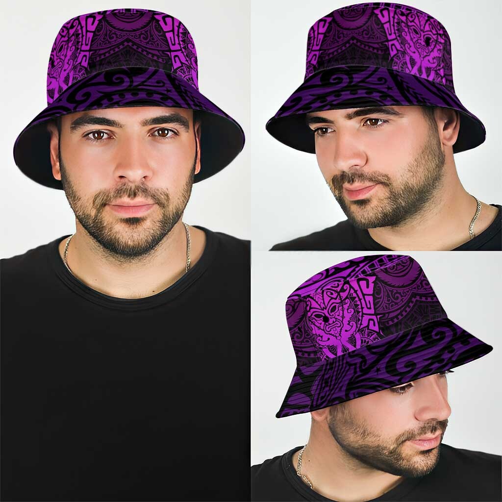 New Zealand Rugby All Purple Bucket Hat Silver Fern All Black Mix Ta Moko LT09