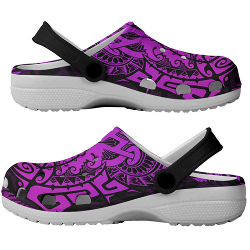 New Zealand Rugby All Purple Clogs Shoes Silver Fern All Black Mix Ta Moko