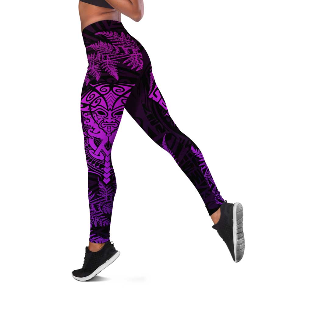 New Zealand Rugby All Purple Leggings Silver Fern All Black Mix Ta Moko