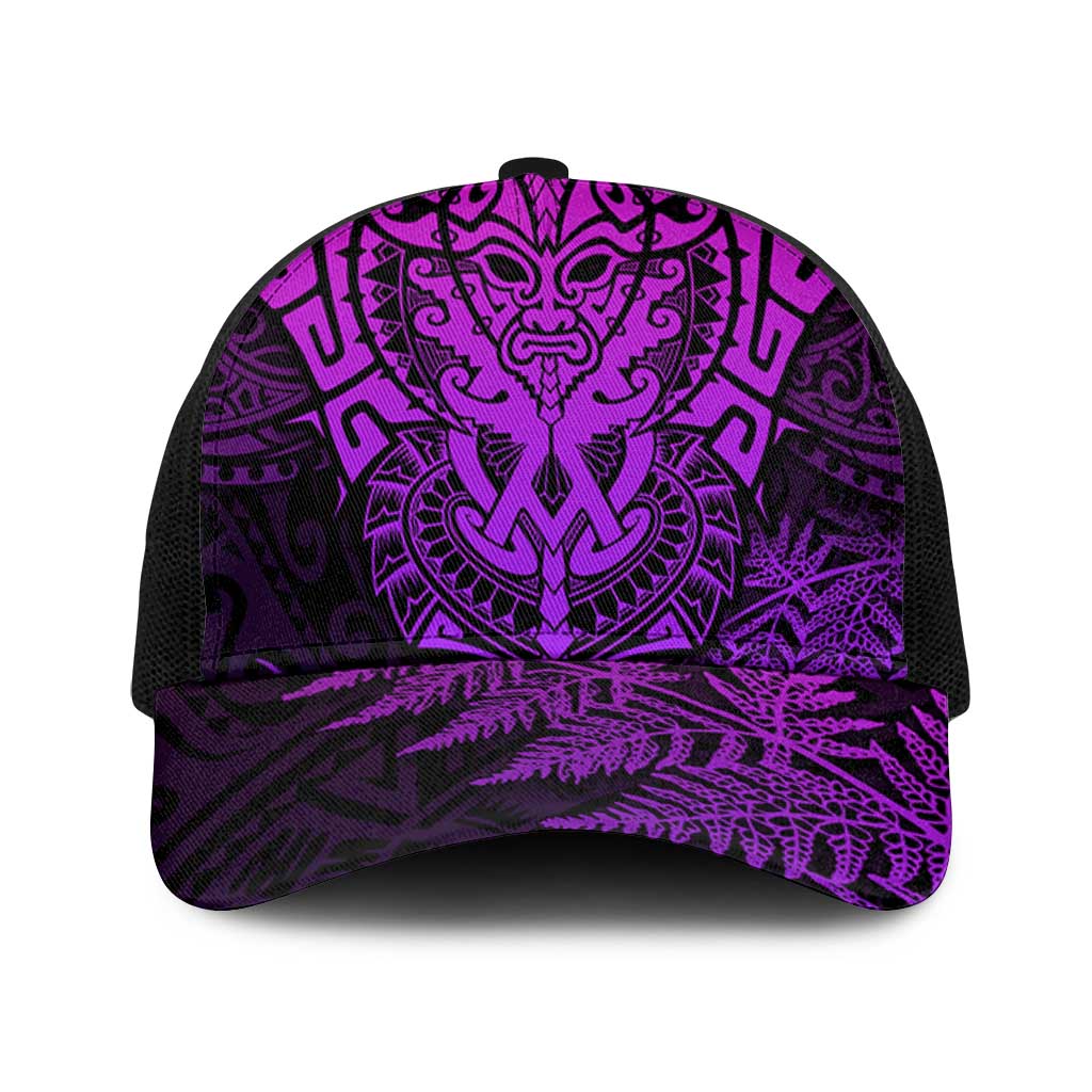 New Zealand Rugby All Purple Mesh Trucker Cap Silver Fern All Black Mix Ta Moko - Aussie Hoodie