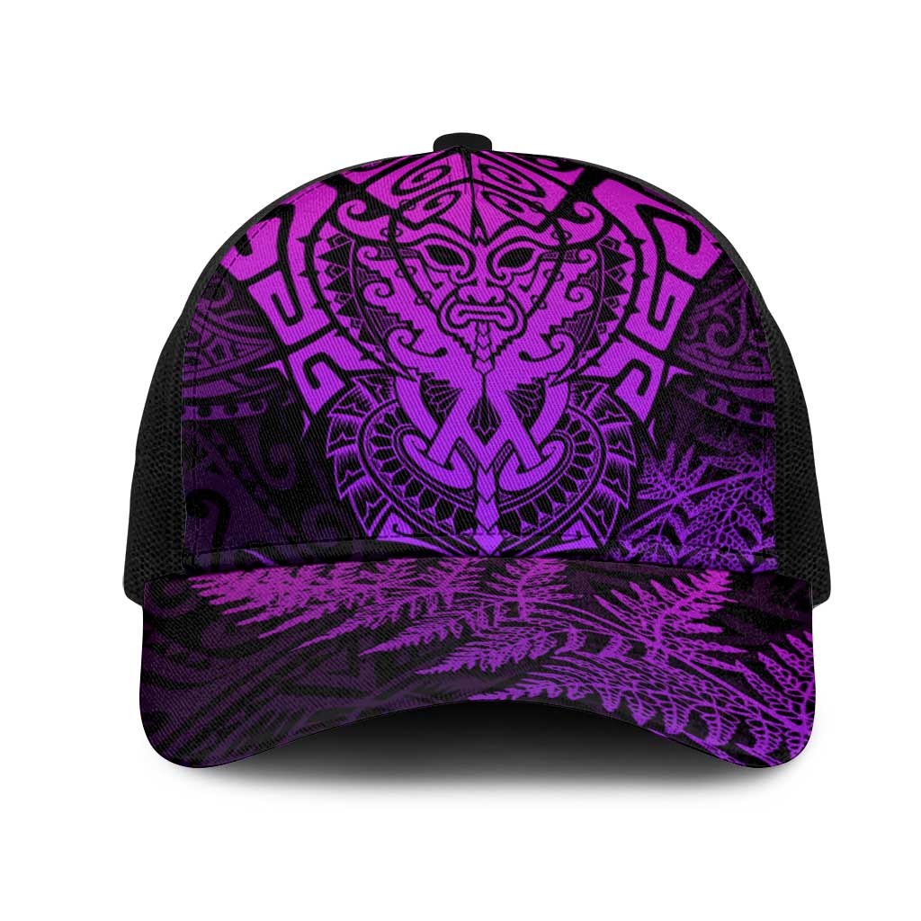 New Zealand Rugby All Purple Mesh Trucker Cap Silver Fern All Black Mix Ta Moko - Aussie Hoodie