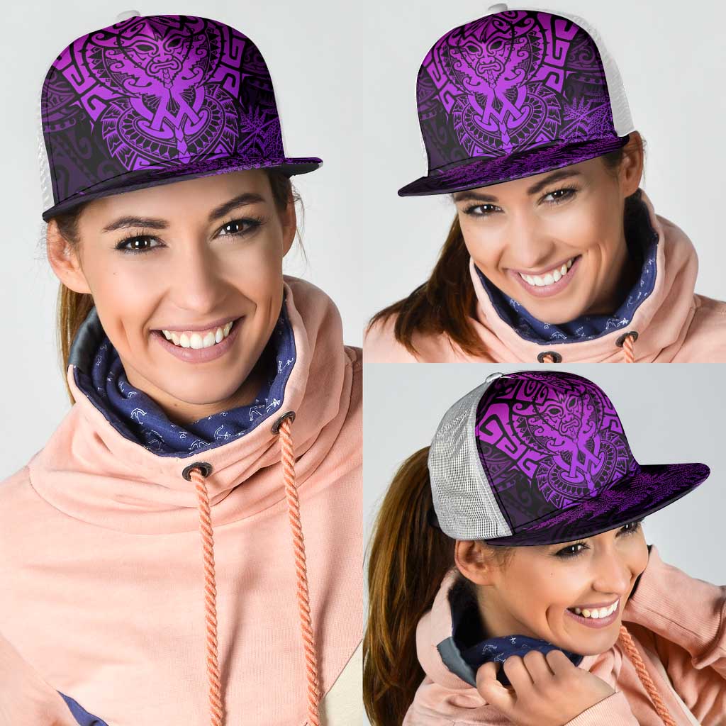 New Zealand Rugby All Purple Mesh Trucker Cap Silver Fern All Black Mix Ta Moko - Aussie Hoodie