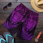 New Zealand Rugby All Purple Shorts for Men Silver Fern All Black Mix Ta Moko