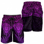New Zealand Rugby All Purple Shorts for Men Silver Fern All Black Mix Ta Moko