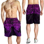 New Zealand Rugby All Purple Shorts for Men Silver Fern All Black Mix Ta Moko