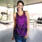 New Zealand Rugby All Purple Women Racerback Tank Silver Fern All Black Mix Ta Moko