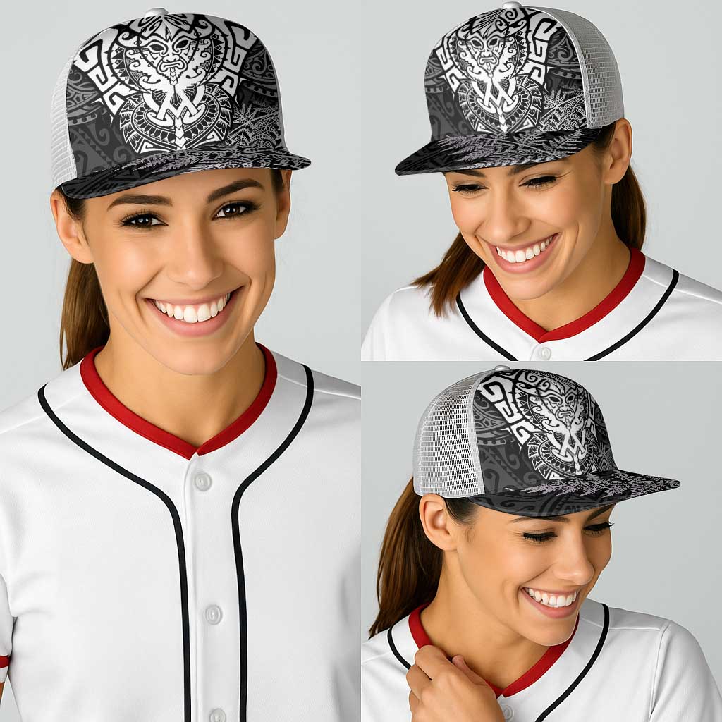 New Zealand Rugby All White Baseball Net Cap Silver Fern All Black Mix Ta Moko - Aussie Hoodie