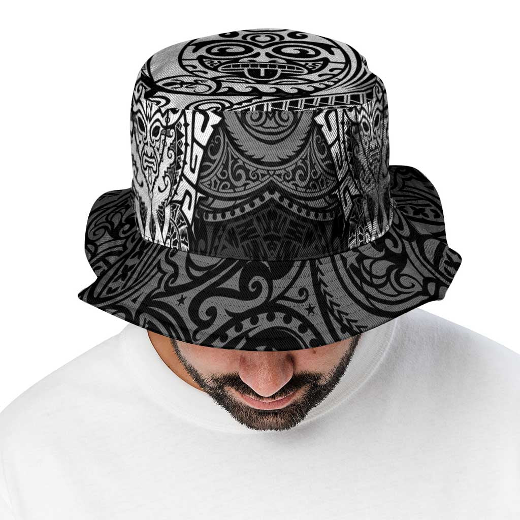 New Zealand Rugby All White Bucket Hat Silver Fern All Black Mix Ta Moko LT09