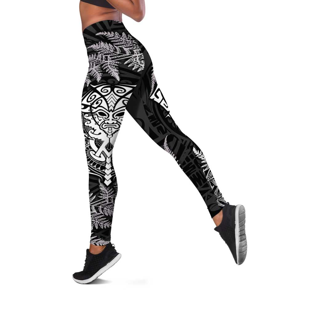 New Zealand Rugby All White Leggings Silver Fern All Black Mix Ta Moko