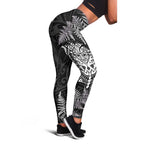 New Zealand Rugby All White Leggings Silver Fern All Black Mix Ta Moko