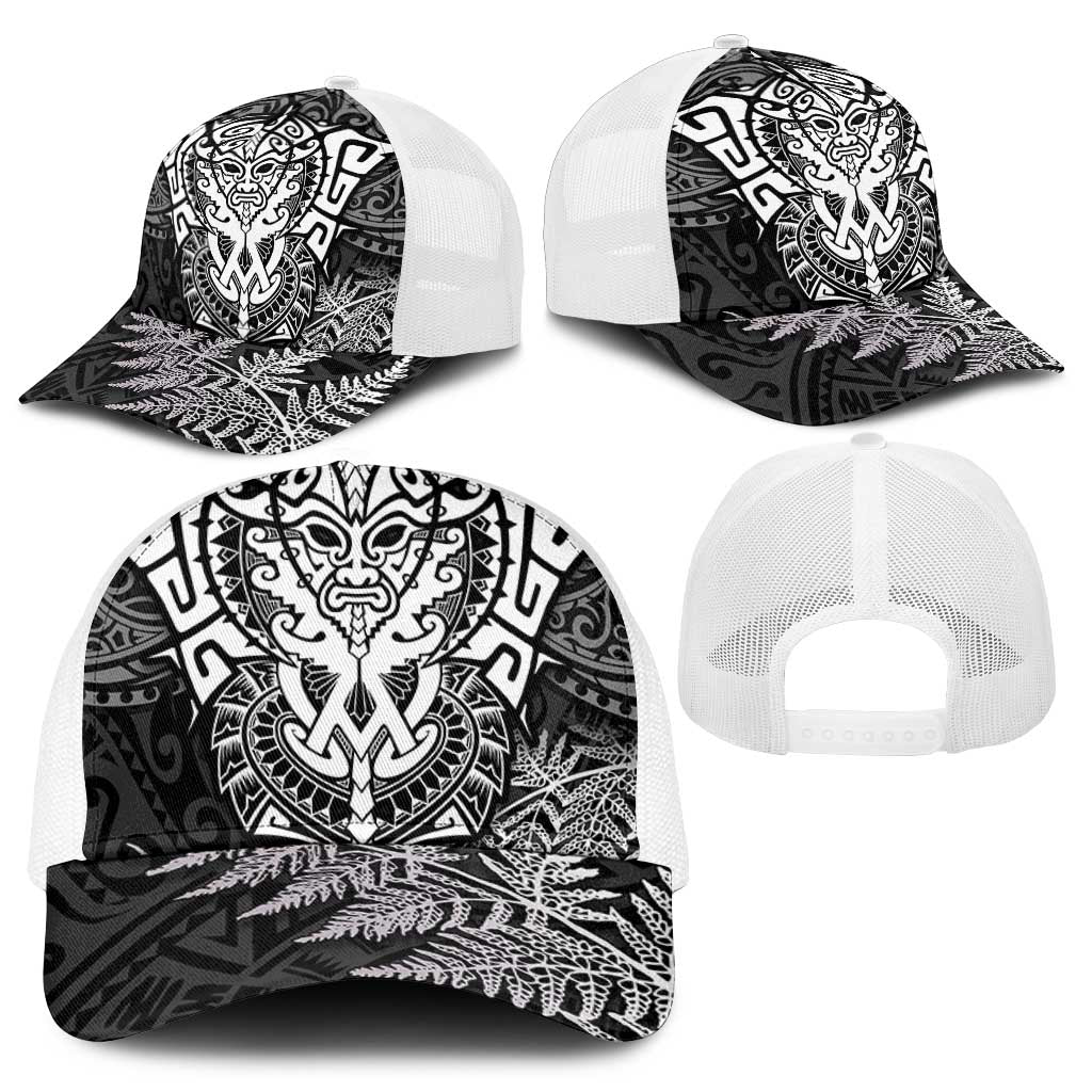 New Zealand Rugby All White Mesh Trucker Cap Silver Fern All Black Mix Ta Moko - Aussie Hoodie