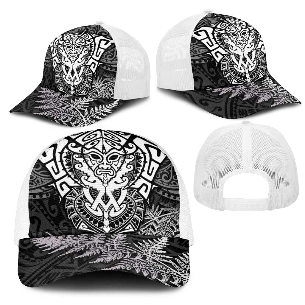 New Zealand Rugby All White Mesh Trucker Cap Silver Fern All Black Mix Ta Moko - Aussie Hoodie