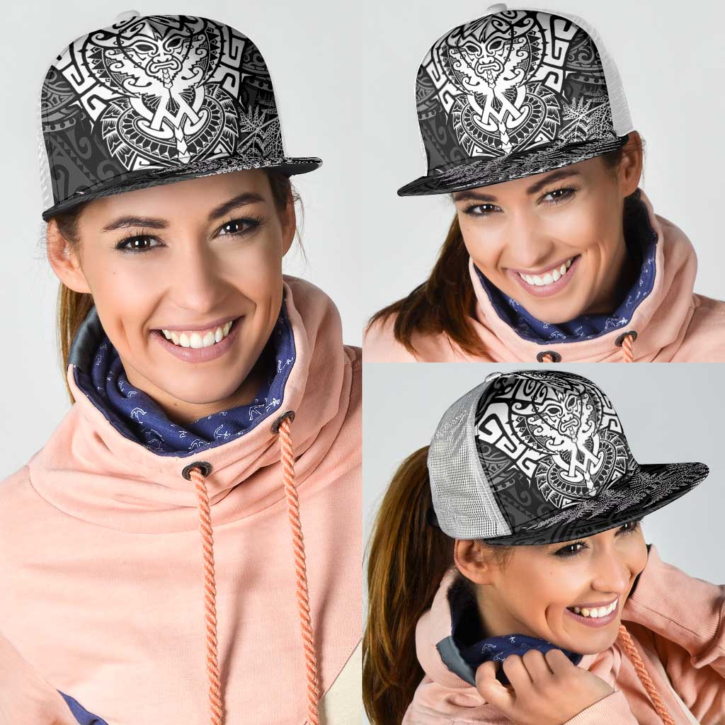 New Zealand Rugby All White Mesh Trucker Cap Silver Fern All Black Mix Ta Moko - Aussie Hoodie