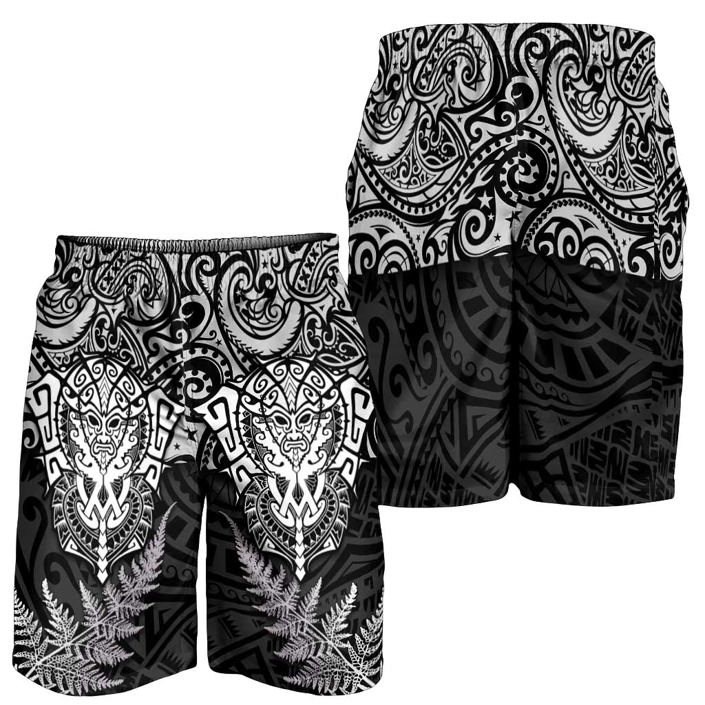 New Zealand Rugby All White Shorts for Men Silver Fern All Black Mix Ta Moko