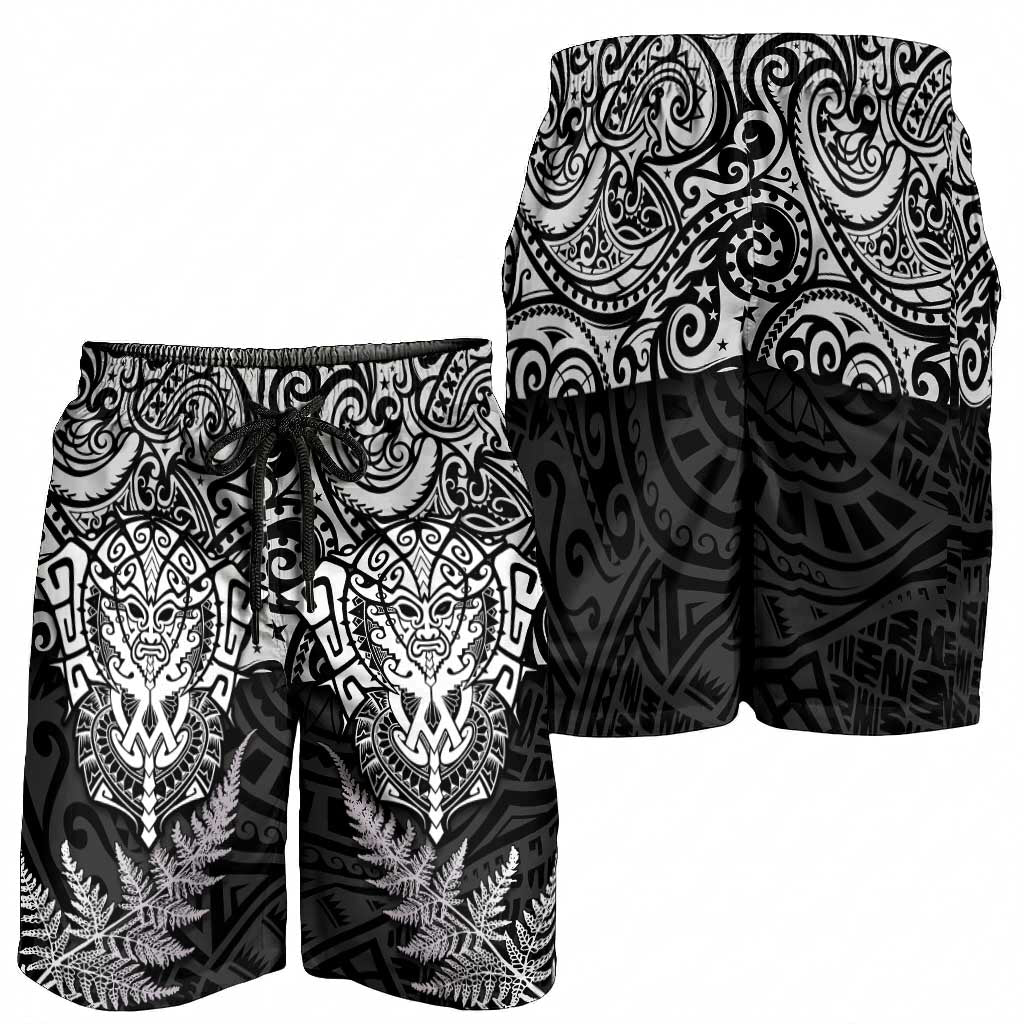 New Zealand Rugby All White Shorts for Men Silver Fern All Black Mix Ta Moko