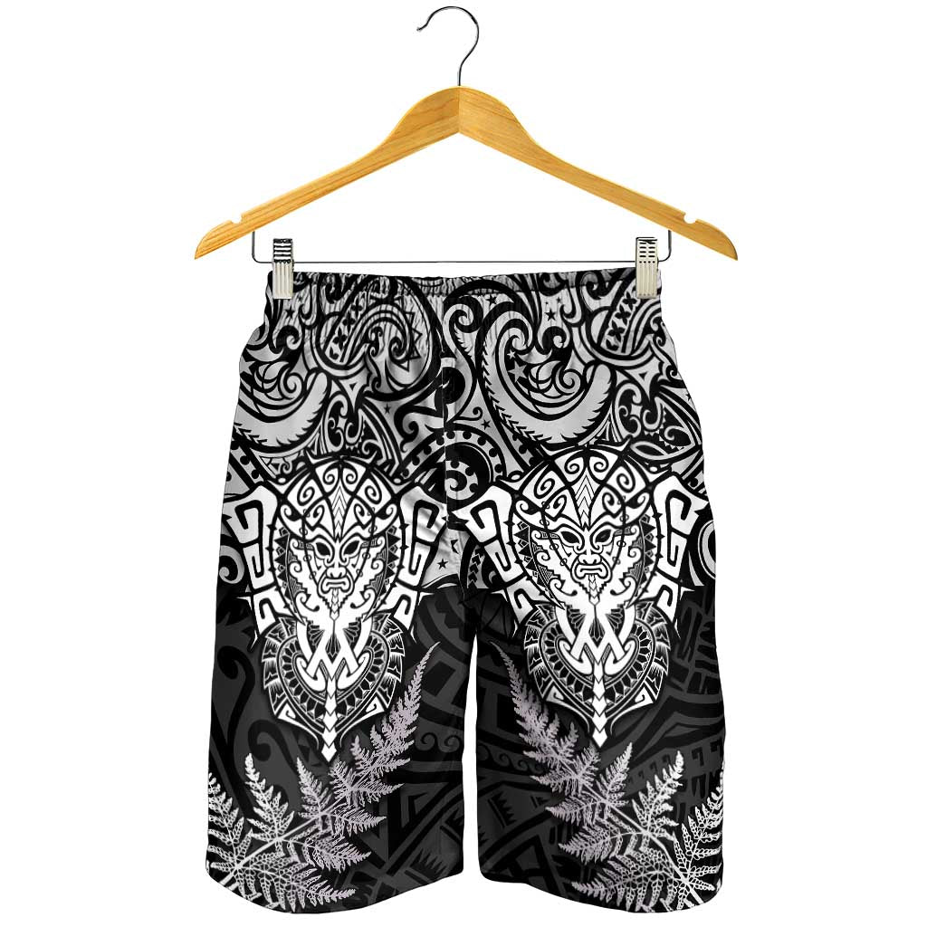 New Zealand Rugby All White Shorts for Men Silver Fern All Black Mix Ta Moko