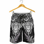 New Zealand Rugby All White Shorts for Men Silver Fern All Black Mix Ta Moko
