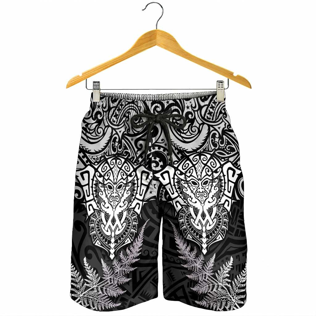 New Zealand Rugby All White Shorts for Men Silver Fern All Black Mix Ta Moko