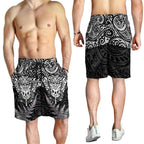 New Zealand Rugby All White Shorts for Men Silver Fern All Black Mix Ta Moko