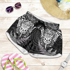 New Zealand Rugby All White Shorts for Women Silver Fern All Black Mix Ta Moko