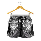New Zealand Rugby All White Shorts for Women Silver Fern All Black Mix Ta Moko