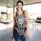 New Zealand Rugby All White Women Racerback Tank Silver Fern All Black Mix Ta Moko