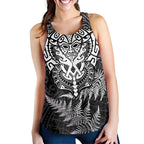 New Zealand Rugby All White Women Racerback Tank Silver Fern All Black Mix Ta Moko