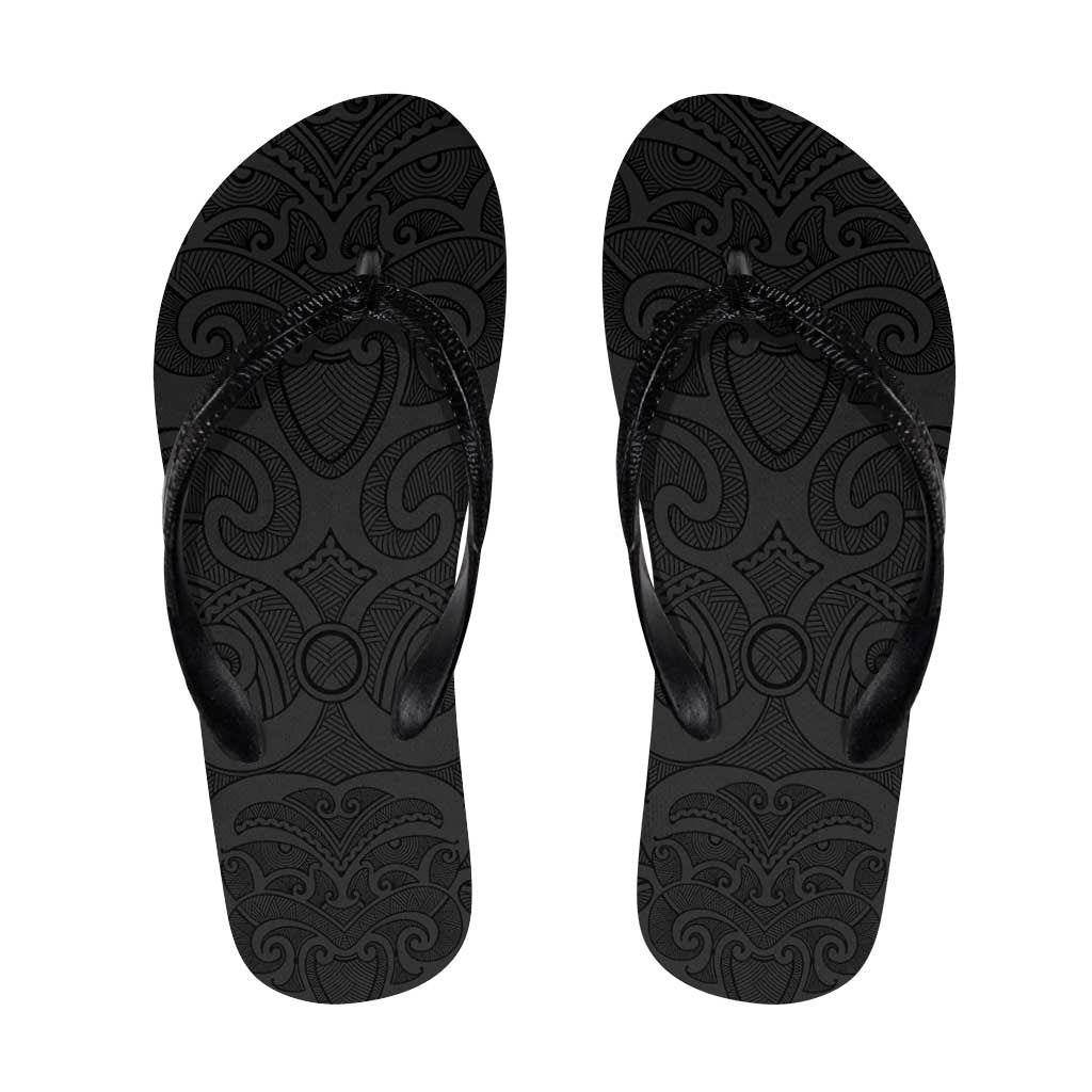New Zealand Rugby Flip Flops All Black Fern Maori Tribal Pattern - Aussie Hoodie