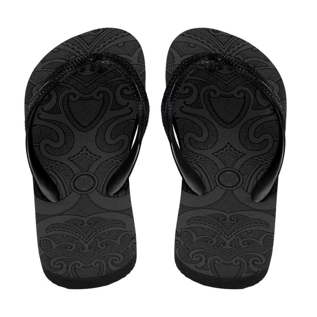 New Zealand Rugby Flip Flops All Black Fern Maori Tribal Pattern - Aussie Hoodie